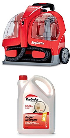 Rug Doctor Portable Spot Cleaner, 1.9 Litre, Red/Black & Rug Doctor Carpet Detergent, 4 Litre