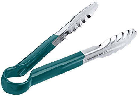 Contacto Zange HACCP aus Edelstahl, 24 cm, Küchenzange, Griff mit farbigem Vinyl-Überzug, schwere Qualität, grün