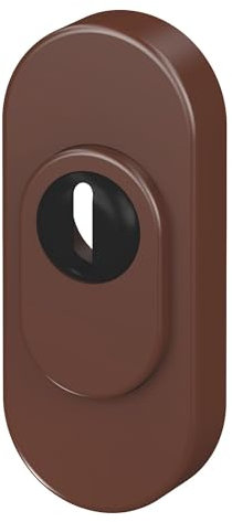 BASI | Edelstahl Schutzrosette/Außenrosette mit Zylinderabdeckung | optionales Zubehör für Panzerriegel | Farbe Braun