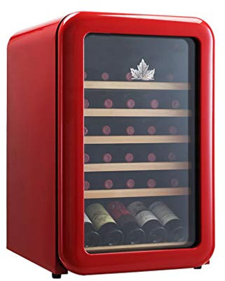 WSMLA Cave à vin Réfrigérateur Rouge Cave à vin Cave à vin Chiller Countertop - Intégrable Compact Mini Cave à vin Capacité numérique de contrôle Porte en Verre
