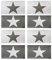 8 er Tischset: Design Vintage Stern - Tisch Matten/Platzdeckchen/Tischunterlage/Essunterlage/Platzset aus Kunststoff abwaschbar 43 x 29 cm - Star (hellgrau)