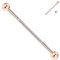 hengkaixuan 14G Industrial Barbell Chirurgenstahl Industrieller Piercingschmuck Roségold Industrial Barbell 38mm lange Gerüststange Industrial Bar mit CZ gepflastertem Knorpelohrring Helix Ohrringe