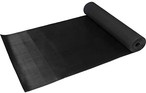 Rubber Matting Roll, 3mm Thin Non Slip Anti Fatigue Black Floor Mat (10m Roll)