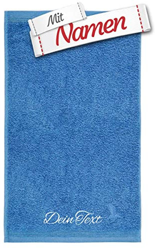 möve Superwuschel Duschtuch mit Namen Bestickt, 80x150 Cornflower Blau Baumwolle, Personalisiert bestickte Duschtücher zum Baden, Frottee Duschtuch besticken Lassen