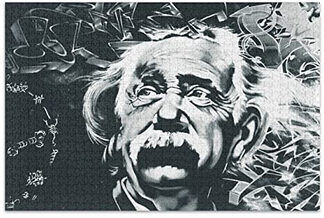 1000 Teile Puzzles für Erwachsene Einzigartige unregelmäßige Form Teenager Papierpuzzle Casual zu Hause Spaß Familie Gehirnspiel Spielzeug Geschenke Albert Einstein Street Art