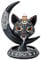 Rückfluss Räuchergefäß Mystische Katze mit Mond | Räucherstäbchenhalter Wasserfall Gothic Figur