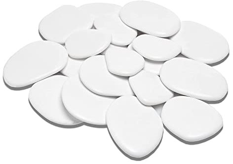 Kalapanta - Piedras Decorativas blancas en plástico Reciclado para macetas, Pintura, acuarios, casa, jardín, fabricado en Italia (Talla L, Ø 5-8 cm, Aprox. 45 Piezas, Blanco)