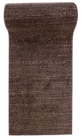 Mazovia Teppich Läufer Flur - Modern Teppichläufer - Kurzflor Flurläufer für Vorzimmer, Schlafzimmer, Küche - ÖKO-TEX Zertifiziert - Meterware - Braun - 90 x 350 cm