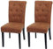 Mendler 2er-Set Esszimmerstuhl Chesterfield II, Stuhl Küchenstuhl, Nieten - Wildlederimitat, dunkle Beine