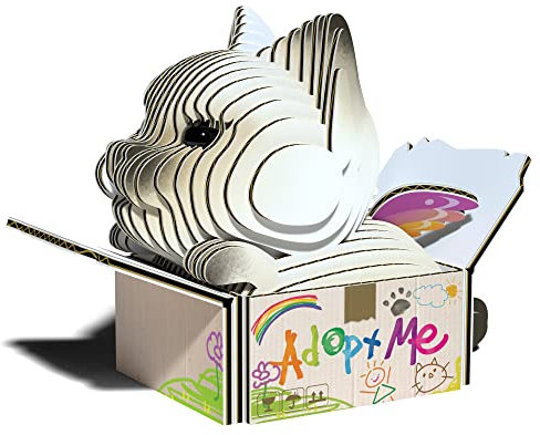 EUGY 088 Mokka-Katze, umweltfreundlich 3D Papier Puzzle