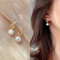 TseenYi Vintage Perlenohrringe - Gold Perlenohrringe Hochzeit Strass Ohrringe Glanz Cz Ohrstecker Perlen Ohrringe Für Frauen Und Mädchen