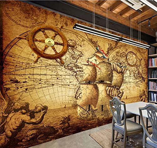 Papier Peint Panoramique Carte Du Monde Voile Papier Peint 3D Personnalisés Intissé Décoration Murale 300x210cm