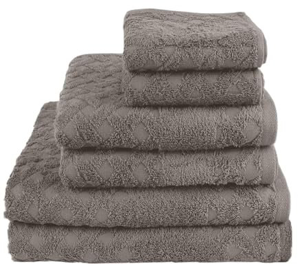 Mixibaby Handtuch 6er Set 2X Duschtuch 2X Handtuch 2X Gästetuch 100% Baumwolle Frottee, Farbe:Silber