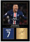 Icons Wall Art Photo imprimée A4 signée Kylian Mbappe, cadeau pour les fans du PSG, sans cadre