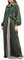Muslimisches Frauen Hemdkleid Casual Plissee Einreihig Langes Kleid Open Abaya Türkei Herbst Islam, 03 Army En8, Einheitsgröße