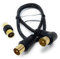 DRUT 40cm short TV RF Right Angle Male to Male Aerial Antenna Coaxial Cable With Female to Female Coupler Gold Connectors 75 ohm, 3C2V 1.3ft Black