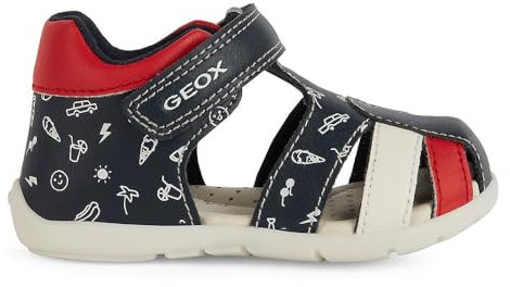 Geox B Elthan Boy C Sandales, Bleu Marine/Rouge, 25 EU
