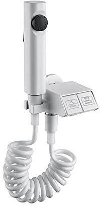 SWHC Grifo Bidet con Manguera, Ducha Higienica Inodoro Completo Latón Ducha Bidet Blanco Pulverizador de Bidé de Mano
