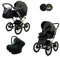 BabyLux® Bambimo Kinderwagen Set 3 in 1 - Margaret Gold - incl. Babywanne, Buggy Sportsitz, Auto-Babyschale - Autositz - Kinderwagenset - Kombikinderwagen mit Wickeltasche, Regenschutz usw.