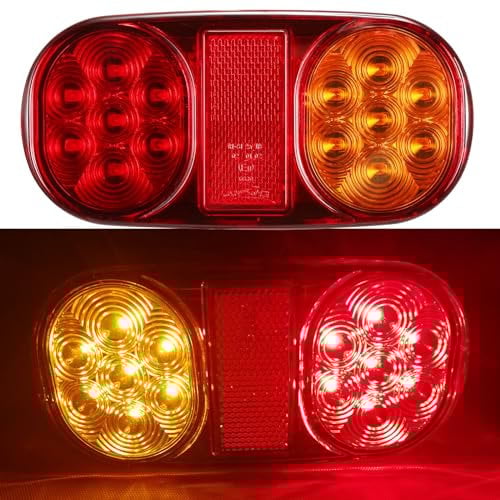 ETUKER LED Rückleuchten Anhänger 2x Anhänger Beleuchtung 5Funktion 12v Wasserdicht für PKW Traktor Land Wohnwagen KFZ