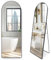 Ganzkörper Rundbogen Wandspiegel & Standspiegel 40x150, eingefasst im edlen schwarzen Aluminium Rahmen - mit kristallklarer Spiegelung - 3mm Spiegelglas - für Schlafzimmer, Bad, Flur, Wohnzimmer