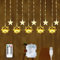 Qunkun Hängend Ramadan Lichterkette, Ramadan Dekoration, Eid Mubarak Licht LED, LED Dekoration Kalender Lichter, 3M Stern Mond Lichterketten Fernbedienung, Ramadan Muslim Lichterkette für Islam Deko