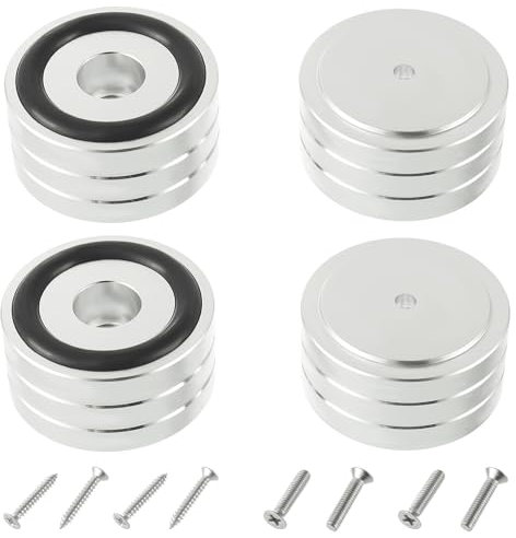 EPLZON 4 Morceaux Haute Fidélité Amortisseurs Supports antidérapants Amortisseurs Base, pour appareils Parleur Caisson de Basses et à Domicile cinéma (40×20mm,Argent)