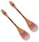 2PCS Nail Art Dust Cleaner Brush Soft and Fluffy Bristles, ABS with Nylon Brush, Ideal for Nail Dusting, Makeup with Easy Powder Application (Rose Gold)