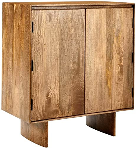 BONOOL Buffet-Sideboard, Barschrank mit Stauraum, Weinschrank, Retro, schlicht, komplett aus Massivholz, Weinschrank, Sideboard, Küchenschrank
