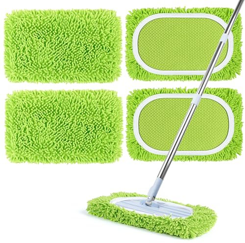 AiQInu 2 Pezzi Catturapolvere Riutilizzabili per Swiffer Sweeper, Panni Lavapavimenti, Panni cuscinetti per mocio riutilizzabili - Verde