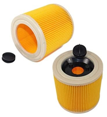 HQRP 2-Pack Cartridge Filter Compatible with Karcher WD 3 / WD3 Series Wet & Dry Vac, WD3 Car, WD3 Fireplace Kit, WD 3 P / WD3 P, WD3 P Extension Kit, WD3 P Workshop Multi-Purpose Vacuum Cleaner