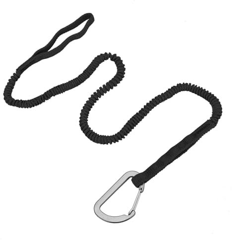 Zephylix Kajak-Paddel-Leine, 1/2/4 Stück, dehnbarer Gurt, Kayak-Rute, Kajak-Paddel-Schlüsselband für Kajakfahren, Kanufahren, Schwarz, 1 Stück