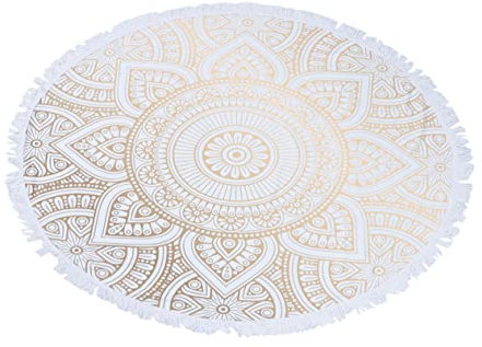 Cabilock Runde Mandala-stranddecke – Extra Groß Badetuch Mandala-wandteppich Picknickdecke Meditationsdecke Runde Yogamatte