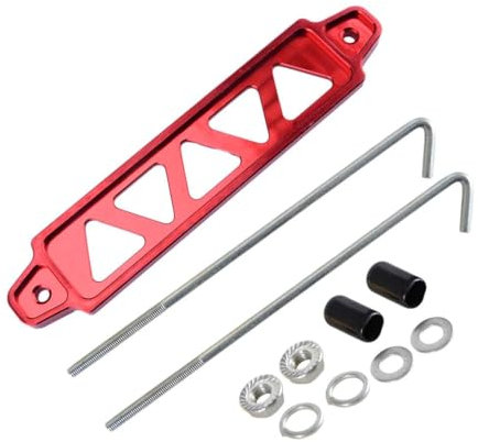 ciciTree RED Aluminium Auto-Batterie halten Tie Down Mount Bracket Bar Fixed Clamp Fixing Kit + J-Hooks Bolzen