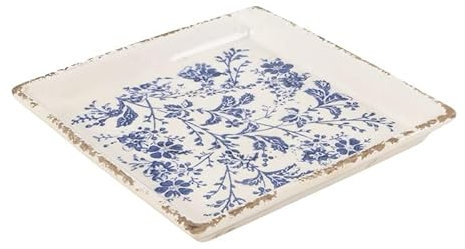 ROCKING GIFTS Vaciabolsillos Bandeja Cuadrado Flor Azul 21x21 cm
