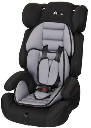 Alivio Adjustable Car Seat for Toddlers & Children, Padded & Comfortable Infant Kids Cart Seat 0-12 Years Approx with 3 Layer Headrest & Soft Fabric, Premium Design with Comfortabe Recline Position
