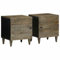 vidaXL Nachttische 2 Stück Hellgrau 40x33x46 cm Massivholz Mango, Nachtschrank, Beistellschrank, Nachtkommode, Bettschrank, Beistelltisch