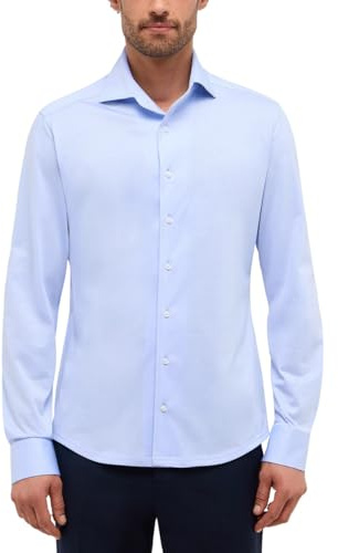 ETERNA Male Japanese Knitted unifarben Slim FIT 42_H_1/1, 1/1, hellblau