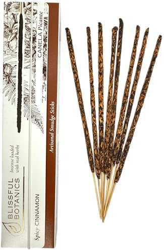HOSTENATURA Incienso Orgánico Canela Blissful Botanics TULASI Artesano Natural - Canela Picante - 8 barritas Incienso orgánicas