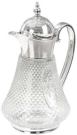 Fenteer Brocca in Vetro in Stile mediorientale, caraffa, brocca d'Acqua in Vetro 18L per Feste, Argento