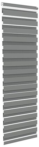 Aufun Doppelrollo Klemmfix ohne Bohren 70 x 220 cm (B x L) Klemmrollo Sonnenschutzrollo Fensterrollo mit Kettenzug für Fenster & Türen, Zebrarollo Seitenzugrollo Moderner Sichtschutz, Grau