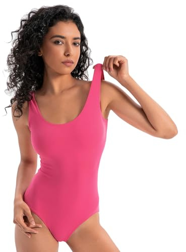 Spoxiyue Women's Dance Leotard, Black Nylon-Spandex Ballet Bodysuit, Scoop Neck Tank Style, Soft Knit Fabric, Youth to Adult Sizes