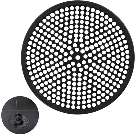 IBXWMNG Colador de Pelo para Ducha Redondo de Acero Inoxidable 304 Tapa de Desagüe para Baño Rejilla de Desagüe de Ducha Filtro de Pelo Antiobstrucción para Fregadero Ø120mm, Negro