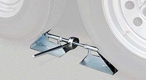 PLACED ON THE GROUND BETWEEN TIRES, STANDARD TIRE LOCK, SILVER, EXTENDS FROM 15-1/4 INC