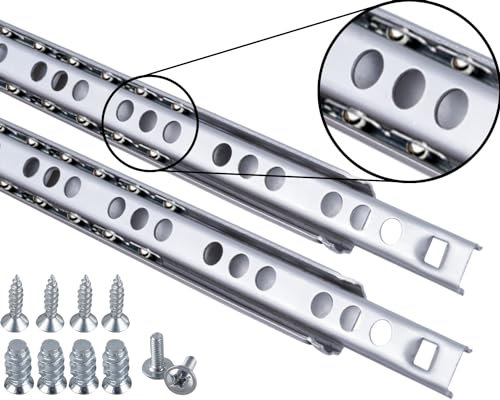 Stahlia Schubladenschienen (1 Paar) Teilauszug H:17mm/L:182mm Schubladenauszug Auszugsschienen Schrank Scharniere Schienen für Schubladen Regalschienen
