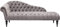 Kare Design Chaiselongue Desire, silbergrau, Récamiere, samt, Arm- und Rückenlehne, gepolstert, pflegeleicht, 82x200x85cm (H/B/T)