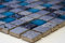 Mosaik Quadrat Crystal/Stein/Resin mix blau Glasmosaik Rustikal, Mosaikstein Format: 23x23x8 mm, Bogengröße: 300x325 mm, 1 Bogen/Matte