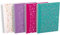 Oxford Spiral B5 Notizbuch, gestreift, 60 Blätter, Blumenmuster, 4 Blumenmotive, 1 Einheit, in den Farben Grün, Rot, Lila, Weiß