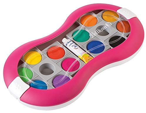 Pelikan Deckfarbkasten Space+ 735 SP/24 mit 24 Farben und 1 Tube Deckweiß (Nur Deckfarbkasten, Magenta)