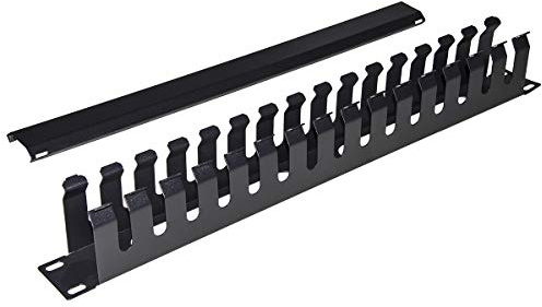 LINK Panel guía de Cables de Metal para armarios de Jaula, Rack de 19, 483 x 42 x 70 mm, Negro